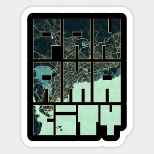 Panama City Map Typography - Summer Sticker